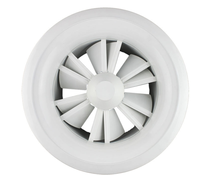 Diffuseur d'air circulaire à vane réglable en aluminium pour plafond, design industriel moderne, pour entrepôt et salon