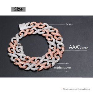 สร้อยคอแบบ Cuban Link ชุบทอง <span class=keywords><strong>2</strong></span> สี ขนาด 16 มม. ประดับเพชรเทียม สำหรับผู้ชาย แบรนด์ Xs <span class=keywords><strong>Rapper</strong></span> Boy's Hop Jewelry - Product Image 6