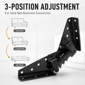 Bisagras ajustables de acero modernas y duraderas para sofá cama con patas plegables ajustables - Product Image 3