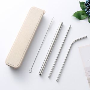 Custom LOGO <b>Drinking</b> Reusable Metal Stainless Steel Anti Wrinkle <b>Straws</b> Set with 1 Case 1Cleaning Brush 3 <b>Straws</b> - Product Image 4