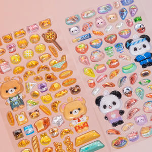 Autocollants 3D en relief cristallin sur le thème de la <span class=keywords><strong>cuisine</strong></span> <span class=keywords><strong>japonaise</strong></span>, avec des animaux mignons, n° 168 - Product Image 1