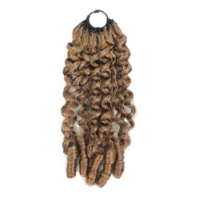 Fournisseur de choix : Mèches de cheveux humains au crochet effet plume, Cheveux humains bouclés au crochet brésiliens bruts à nœuds miracle, vente en gros pour femmes