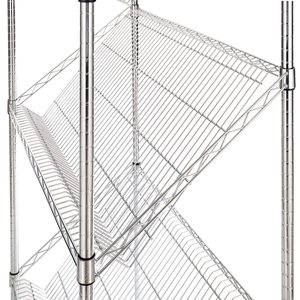 Estantería Metálica Reforzada de 5 Niveles Inclinada, Cromada/Plateada, Tipo Vertical, Fácil Montaje, 250 kg/nivel - Product Image 5