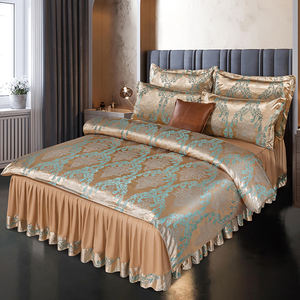 Ensemble <span class=keywords><strong>de</strong></span> housse <span class=keywords><strong>de</strong></span> <span class=keywords><strong>couette</strong></span> brodée en satin Queen Size Satin Luxury European Jacquard Housse <span class=keywords><strong>de</strong></span> <span class=keywords><strong>couette</strong></span> et 2 taies d'oreiller Ensemble <span class=keywords><strong>de</strong></span> housse <span class=keywords><strong>de</strong></span> <span class=keywords><strong>couette</strong></span> - Product Image 1