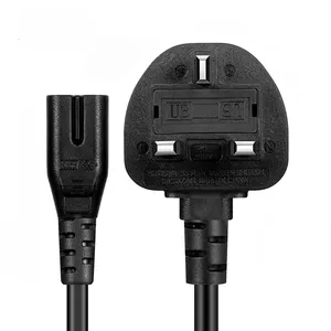 BS listados 1.8M 1.5M 1.2M Figura 8 Oito Mains C7 C8 C13 UK Power Lead Cable 3 Pinos Plug Cord Para Sasung Soy TV