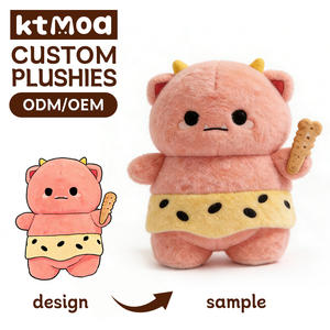 Simpatico Mostro di Peluche Rosa con Cintura di Formaggio e Biscotto, Regalo per Bambini, Decorazione per la Casa e Compagno di Comfort, Disponibile all'Ingrosso - Product Image 1