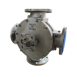 Actionneur électrique haute pression haute température bride ANSI600lbs DN50 acier forgé A105 T/L Type vanne à boisseau sphérique à trois voies - Product Image 5