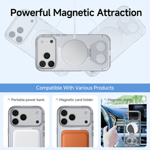 Coques transparentes pour <span class=keywords><strong>iPhone</strong></span> 17 Pro Max avec support, antichoc, magnétiques, <span class=keywords><strong>vente</strong></span> flash - Product Image 5