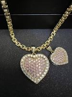 Collier chaîne en acier inoxydable blanc avec pendentif cœur en forme de nuget, design classique de dessin animé, plaqué or 18 carats, idéal pour le dropshipping et comme cadeau