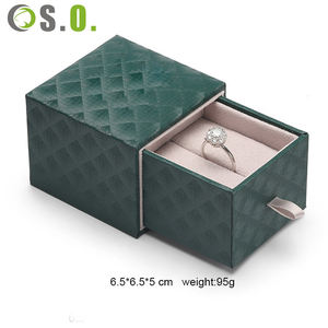 Coffret de bijoux de luxe haut de gamme en similicuir, boîte à tiroir pour bagues et colliers avec matériaux personnalisés - Product Image 2