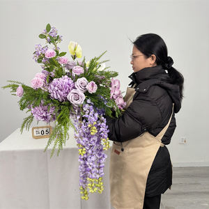 Boules de fleurs artificielles réalistes en soie DKB, décoration de mariage, pivoines et roses faites à la main, grandes tailles, centres de table, fête, maison - Product Image 5