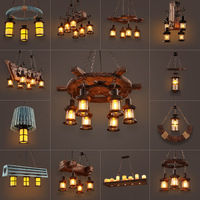 Lustre Guitare en Bois Massif Style Loft Américain Rétro pour Restaurant, Bar, Magasin de Vêtements - Luminaire Suspendu Créatif et Nostalgique