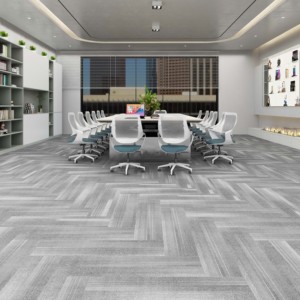 Dalles de moquette de bureau PP100x25cm, dalles de moquette avec support en PVC, dalles de moquette carrées avec fonction amortissante, revêtement de sol - Product Image 4