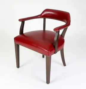Однотонные дубовые каркасы стульев для гостиной и столовой, отделанные кожей с трубками или заклепками