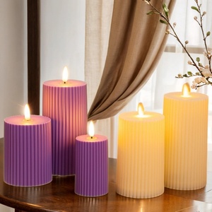 Bougie flottante LED en gros, à piles, sans flamme, avec effet de flamme mobile, cadeau, décoration maison et mariage, bougie pilier électrique lumineuse - Product Image 6
