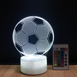 <span class=keywords><strong>3d</strong></span> Apparecchio di Illuminazione di Calcio Da Tavolo LED di Notte Della Lampada di Telecomando di RGB 7 Colori Che Cambiano Luci Notturna Dell'interno Illusion Lampada - Product Image 5
