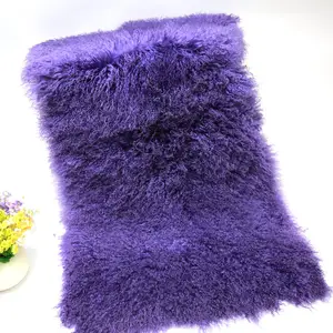 2022 new fashionable 2 tone Mongolian fur pelt wholesale Real Mongolian wool fur plate