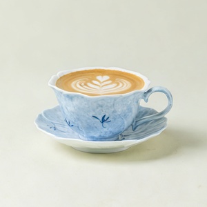 Taza de Café Pintada a Mano, Exquisita Taza de Cerámica para el Hogar, Serie de Tazas de Agua, Taza de Té de Regalo, Cuchara Pistil - Product Image 1