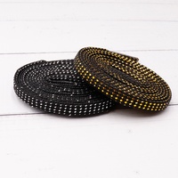 Lacets plats en polyester tressés or et argent de 8 mm, durables, pour baskets et bottes, vente en gros