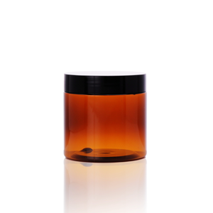 Vente en gros de bocal en plastique ambré pour animaux de compagnie de qualité alimentaire 100g 150g 200g 250g 300g 400g 500g avec couvercle - Product Image 2