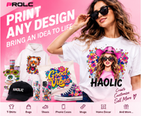Mesin Printer DTF Haolic Pink XP2 XP600 A3 13 Inch untuk Transfer Cetak Kaos, Cocok untuk Bisnis Pakaian dan Garmen Custom