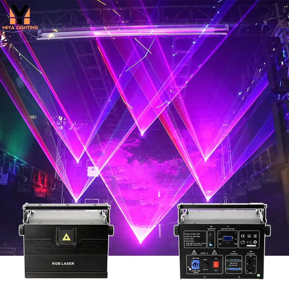 Produsen lampu Laser 3D ILDA animasi warna penuh RGB 1W 3W 5W 8W 10W untuk Dj Disco Night Club