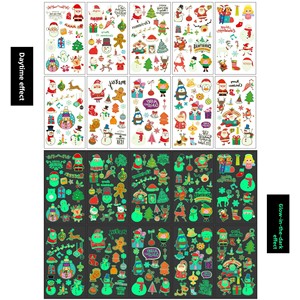 Luminoso Halloween Niños Dibujos animados Resistente al agua Ecológico Tatuaje Pegatinas Juego de 10 piezas para brazo Cara - Product Image 3