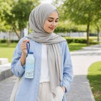 قارورة ماء فاخرة محمولة من الفولاذ المقاوم للصدأ سعة 500 مل خالية من مادة BPA بتصميم الجرافيتي مع حلقة سيليكون مخصصة بالجملة