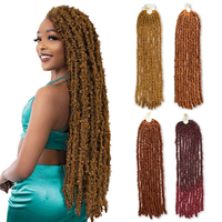 Estensioni Dreadlock Sintetiche Afro Kinky Soft Locs da 60g, 24 Pollici, Effetto Distressed Butterfly Locs, Capelli per Treccine per Donne