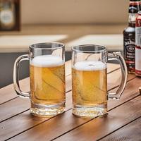 Gobelet isotherme portable en verre dépoli de 16 oz au design moderne, vierge pour sublimation, avec poignée, pour vin et bière, accessoires de bar et de voyage