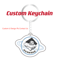 HUANDAO Promotion Porte-clés mousquetons légers en acrylique, motif anime et dessin animé, avec hologramme craquelé et breloques en époxy transparent à paillettes