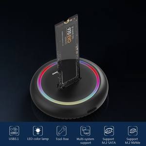 双协议固态硬盘机箱NVME NGFF机箱<span class=keywords><strong>M</strong></span>.2 NVME <span class=keywords><strong>M</strong></span>.2 SATA固态硬盘机箱铝10Gbps USB C - Product Image 2