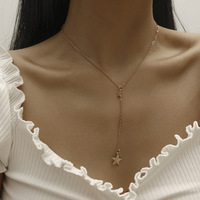 Collana lunga della clavicola del pendente della nappa della collana della doppia stella della corda poco costosa all'ingrosso per le donne