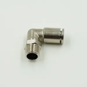 Hot sell copper nickel-plated straight angle quick-change connectors pneumatic tube fittings PV series