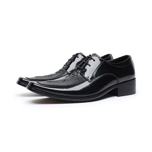 High Quality Men's VALENTINA Leather Lace-up <b>Pointed</b> <b>Toe</b> Formal Wedding Shoes with Insole <b>Flat</b> Design Anti-Slip Summer Spring - Product Image 3