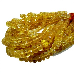 Perles de citrine naturelle facettées rondes de 9 à 10 mm, brin de 8 pouces de long - Product Image 2