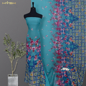 Georgette Voan Mềm Các Loại Hoa Hoa Mô Hình In Ấn Phong Cách Kỹ Thuật Số Vải Lụa Cho Đám Cưới In Tops - Product Image 1