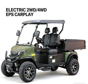 Voiturette <span class=keywords><strong>de</strong></span> <span class=keywords><strong>golf</strong></span> électrique UTV 2 places avec boîte <span class=keywords><strong>de</strong></span> chargement, 3 kW avant, 5 kW arrière, 2 roues motrices ou 4 roues motrices commutables, batterie lithium 76,8 V 100 Ah, EPS, Carplay - Product Image 1