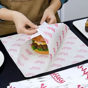 Papel de Envolver para Alimentos con Recubrimiento Personalizado de PE, Antigrasa, de Grado Alimenticio, para Hamburguesas, Pizza, Pasteles, para Envasado de Comida Rápida para Llevar - Product Image 3