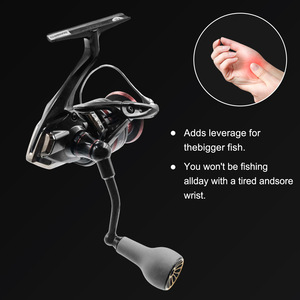 Empuñaduras de Pesca de 63 mm de Fibra de Carbono y 27 mm de TPE en Gris Dorado para Conversión de Carrete de Spinning Shimano Vanford - Product Image 3