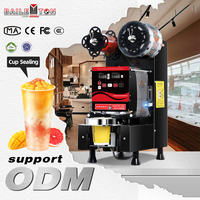 Machine de scellage automatique de gobelets Baiwin 500-600 gobelets/h, scelleuse électrique pour gobelets en papier et en plastique 90/95mm pour thé au lait à bulles et café