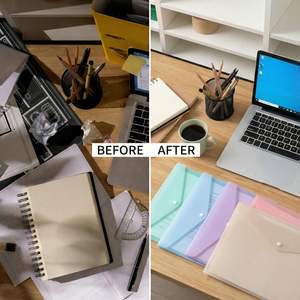 Plastik-Aktenordner mit Sicherheitsknopfverschluss A4 US Letter Format Langlebige Poly-Umschläge für Schule Büro Haushalt Organisation - Product Image 5