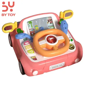 Simulación multifunción para Educación Temprana, coche de conducción para bebé, coche de tráfico, volante para niños, juguete con música ligera