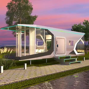 Villa de Hotel de lujo moderna prefabricada, casa de cápsula espacial prefabricada Modular de 2 dormitorios, casa de Camping móvil para Hotel