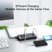 Hub USB 3.0 Sipolar A-423 de 10 Puertos y 120W de Alta Potencia - Estación de Carga Rápida de 2A para Teléfonos y Tabletas