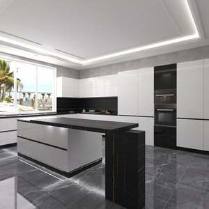 2024 New Arrival Modern Design Lacquer Style Kitchen Cabinets MDF Carcase Laminate Resin <b>Acrylic</b> Marble Faucet Sink <b>Drawer</b> - Product Image 3