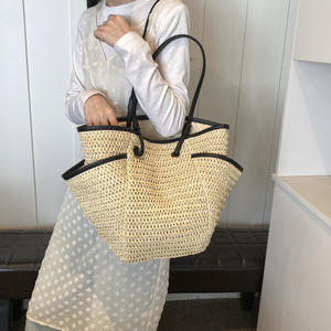 2025 Phụ Nữ Mới Của Quá Khổ Dệt Tay Rơm Tote Túi Giản Dị Phong Cách Kẹo Vai Ví Hai Xử Lý Mùa Xuân Mùa Thu Mùa Đông Bãi Biển - Product Image 6
