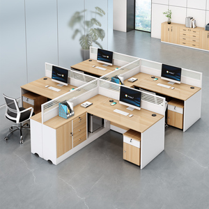 Muebles de Oficina Modernos Modulares de Madera de Primera Calidad, Divisores de Escritorio Dobles con Paneles Divisores de Vista Completa para Oficina - Product Image 2