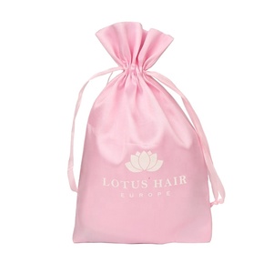 Sacs cadeaux de mariage en satin de luxe personnalisés pour perruques, sacs anti-poussière en satin, sacs à cordon en satin pour bijoux – Vente en gros - Product Image 1
