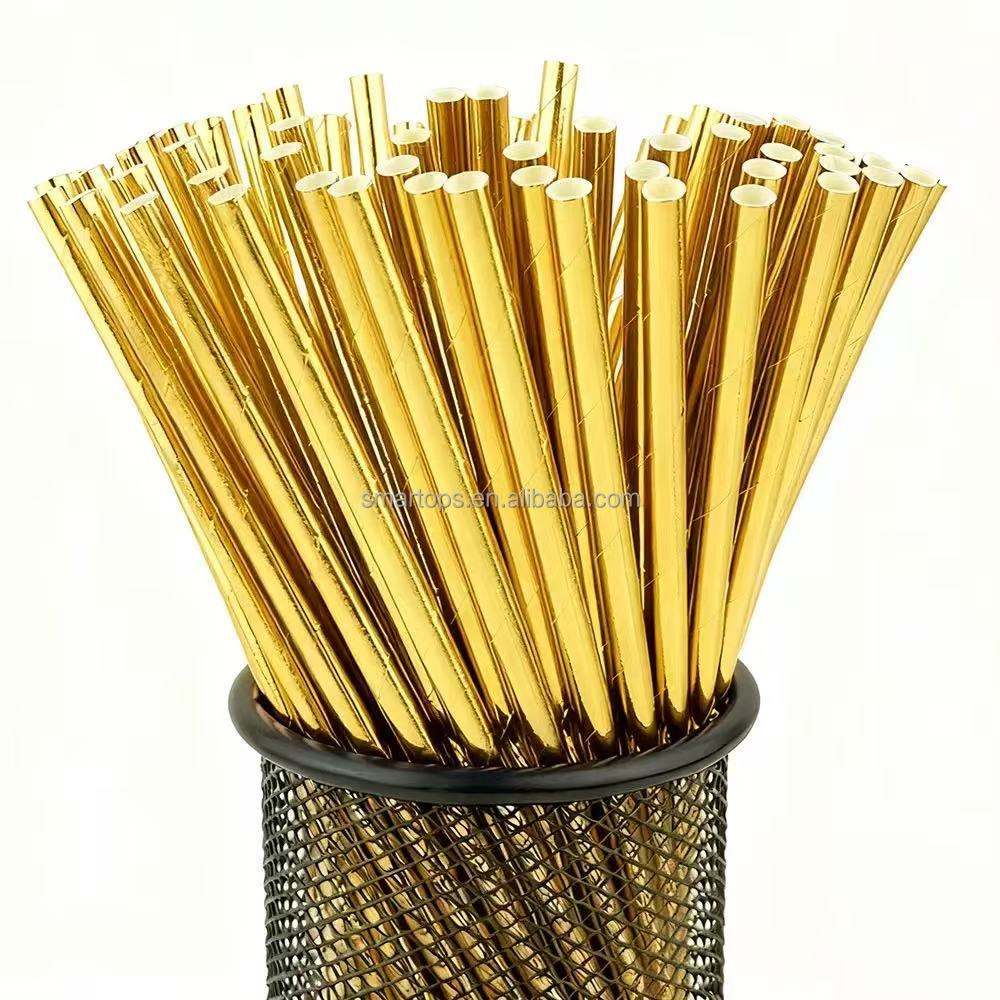 Atops 6mm 8mm Biodegradable 100% Recycled Paper Straws with Customizable Colors for Wedding Parties
